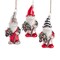 KSA Pack of 12 White and Red Gingham Holiday Gnome Christmas Ornaments 4.5"